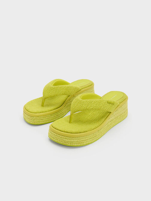 Woven Espadrille Thong Sandals, , hi-res