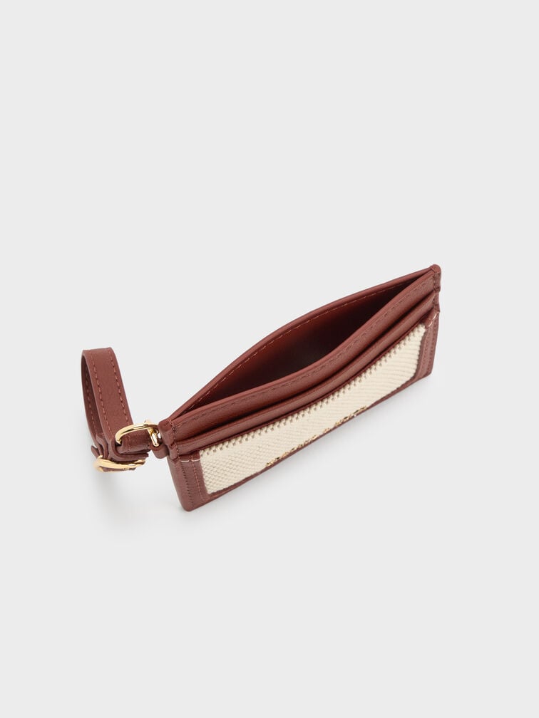 Scottie Canvas Card Holder, Brick, hi-res