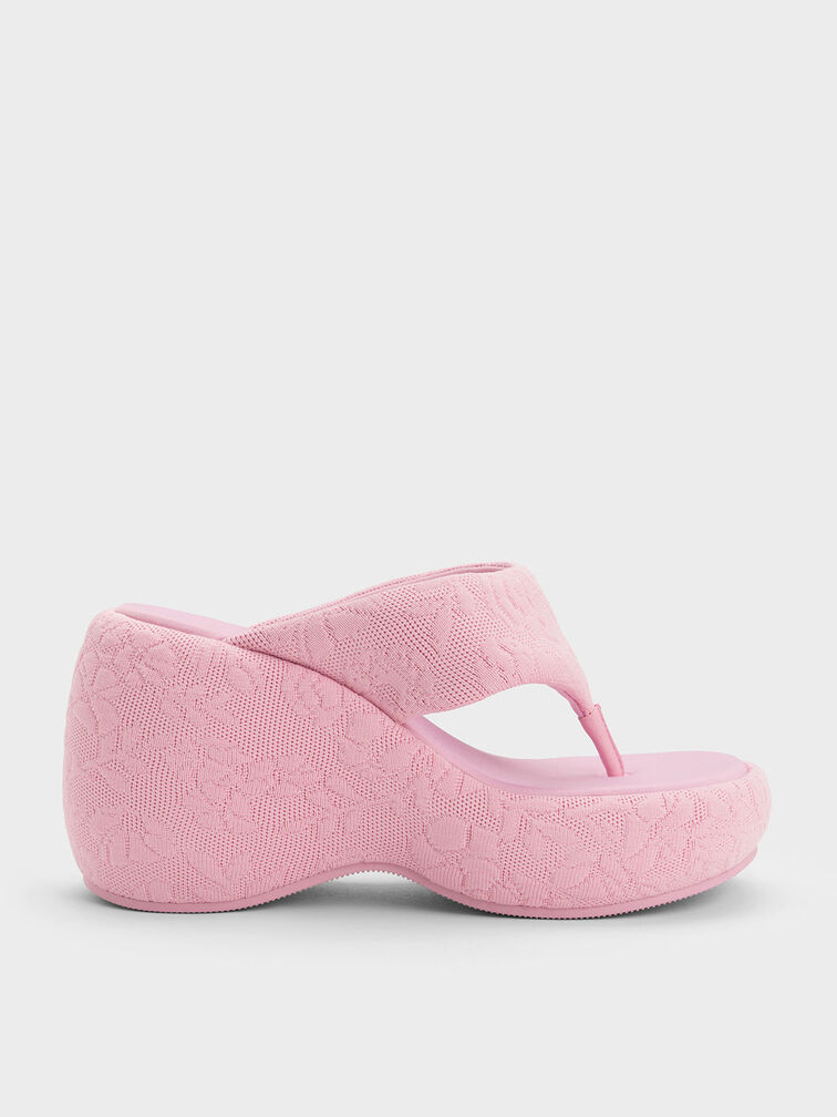 Noemi Knitted Platform Wedges, , hi-res