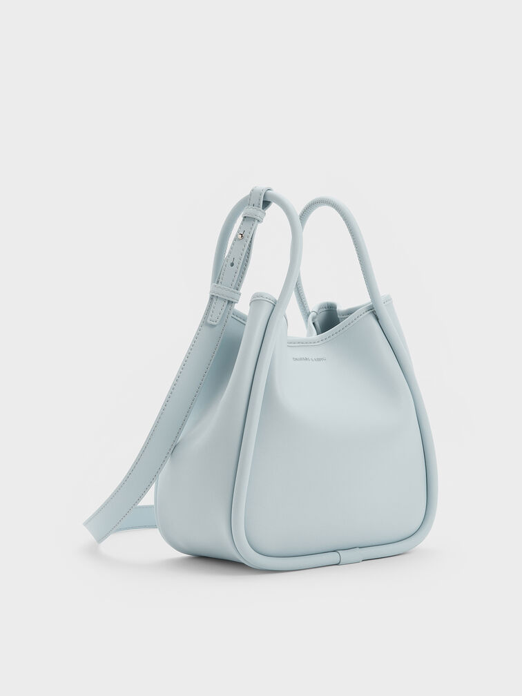 กระเป๋าโท้ทขนาดมินิดีไซน์ขอบรุ่น Lyla, สีซีซอลต์บลู, hi-res