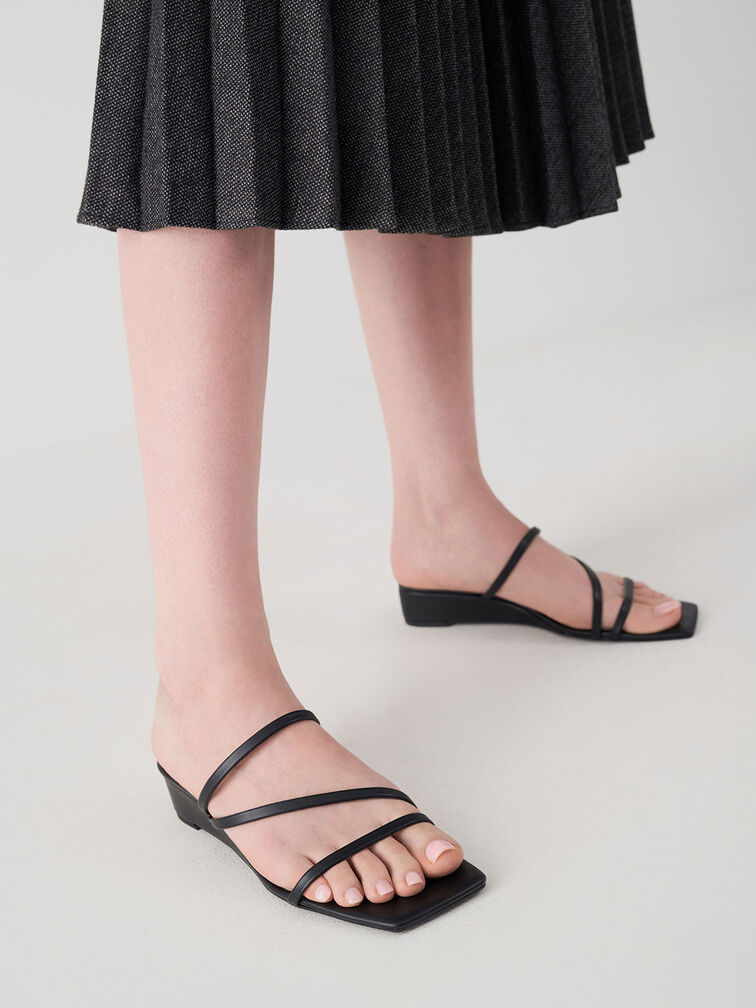 Strappy Wedge Mules, , hi-res