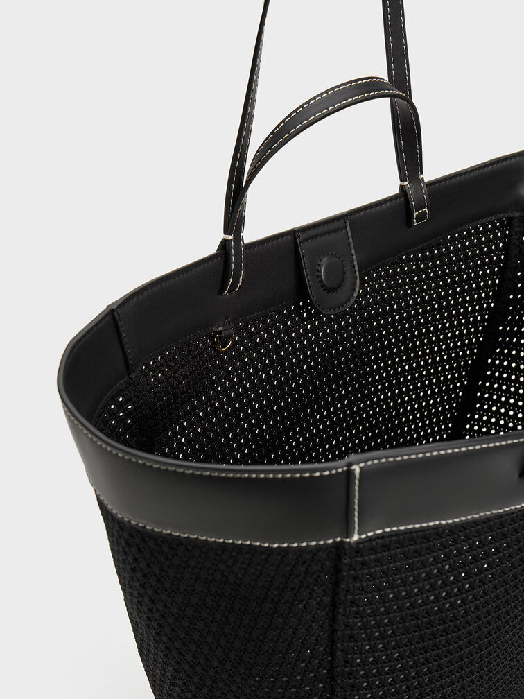 Ida Knitted Sculptural Tote Bag, , hi-res