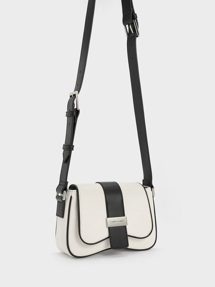 Belted Curved Shoulder Bag, , hi-res