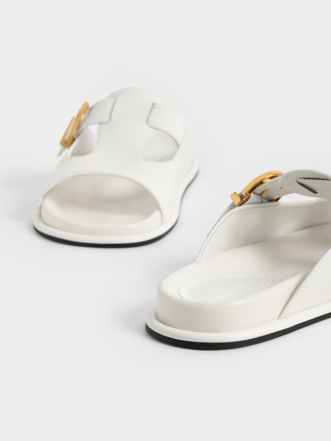 White cut out sandals sales