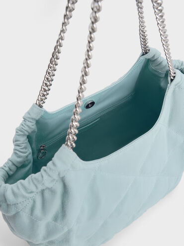 Bethel Chain Handle Tote Bag, Light Blue, hi-res