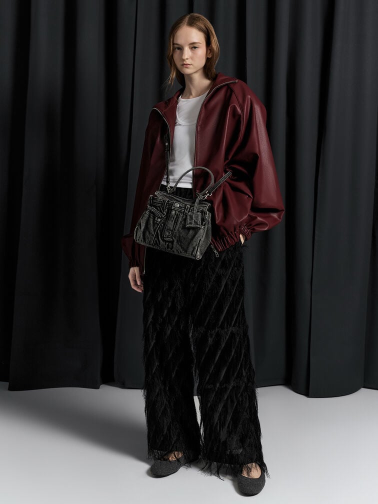 Arita Denim Jeans Top Handle Bag, Denim Noir, hi-res