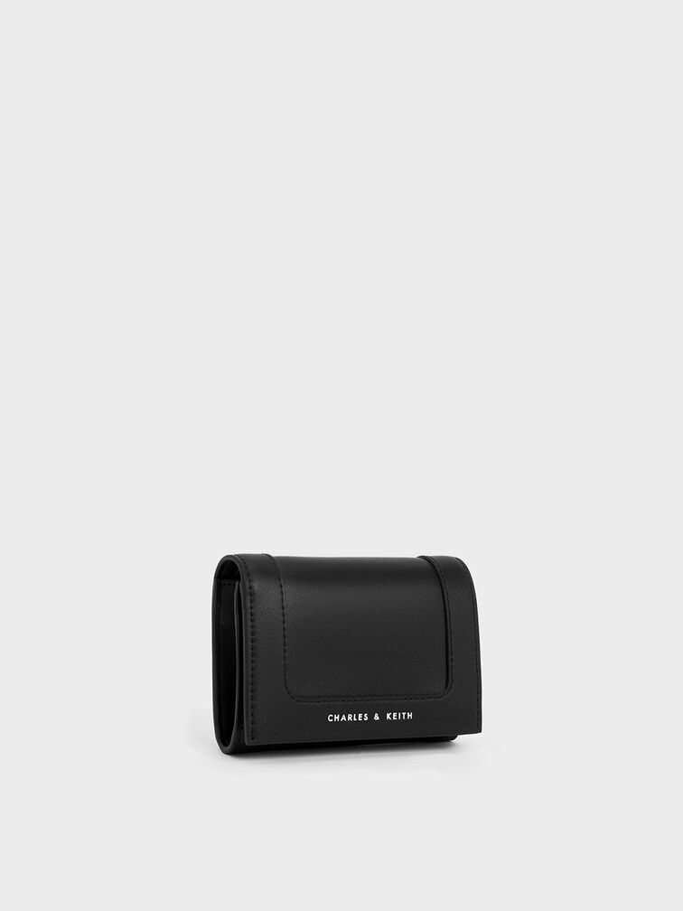 กระเป๋าสตางค์รุ่น Daylla, สีดำอะไหล่สีเงิน, hi-res
