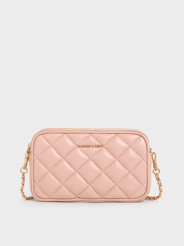 Mini Apfra Quilted Crossbody Bag, Light Pink, hi-res