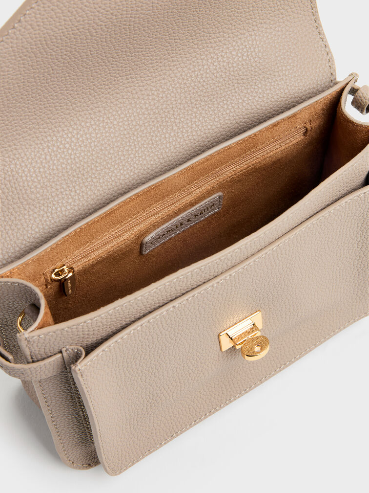 Mini Chance Turn-Lock Crossbody Bag, Taupe, hi-res