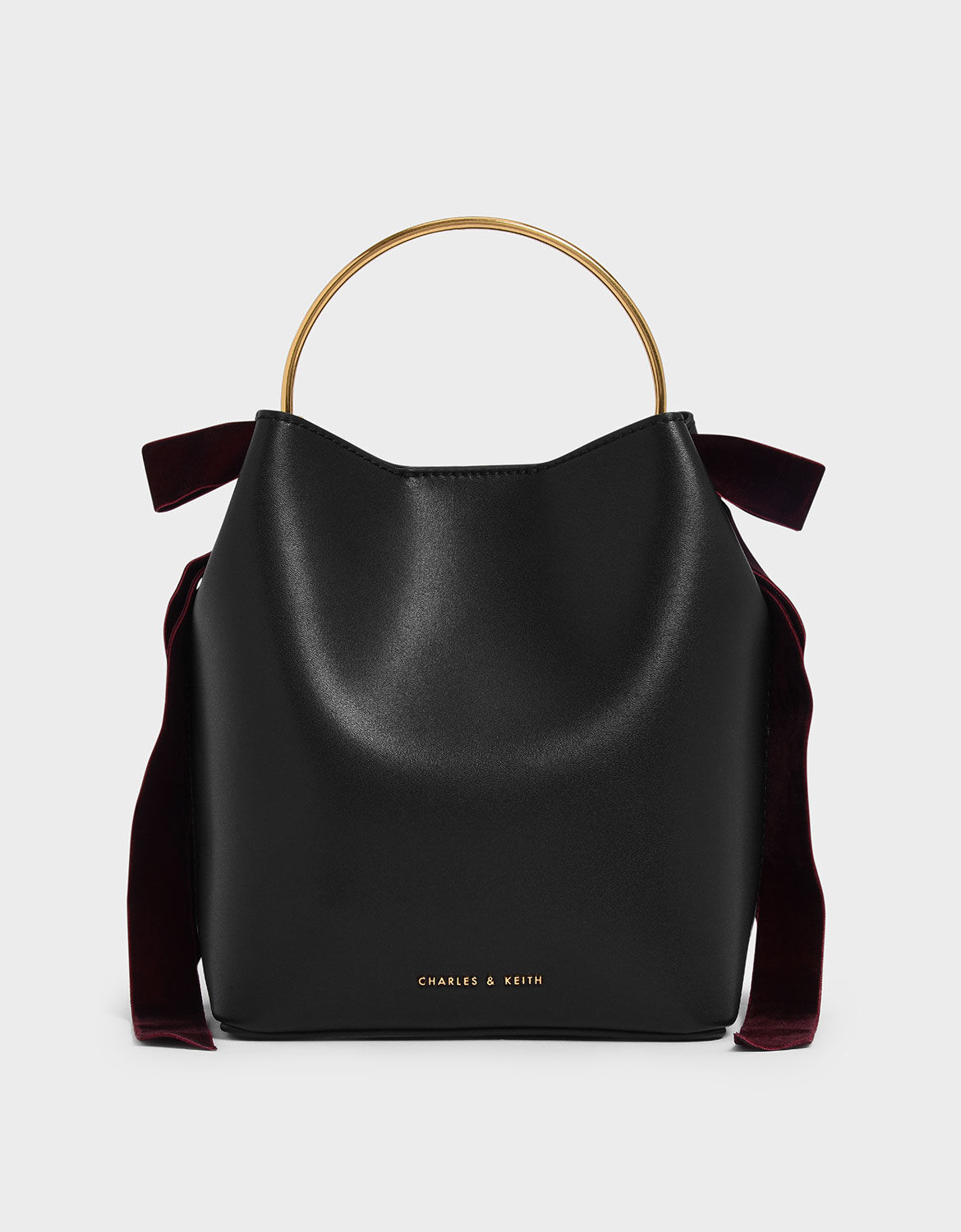 Charles keith velvet bow detail handbag clearance