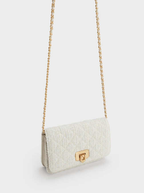 Cressida Tweed Push-Lock Clutch, , hi-res
