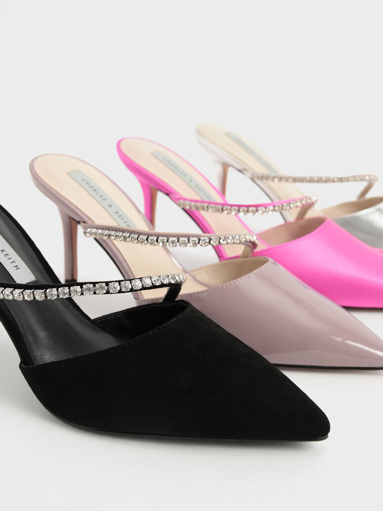 Gem-Encrusted Patent Mules, , hi-res