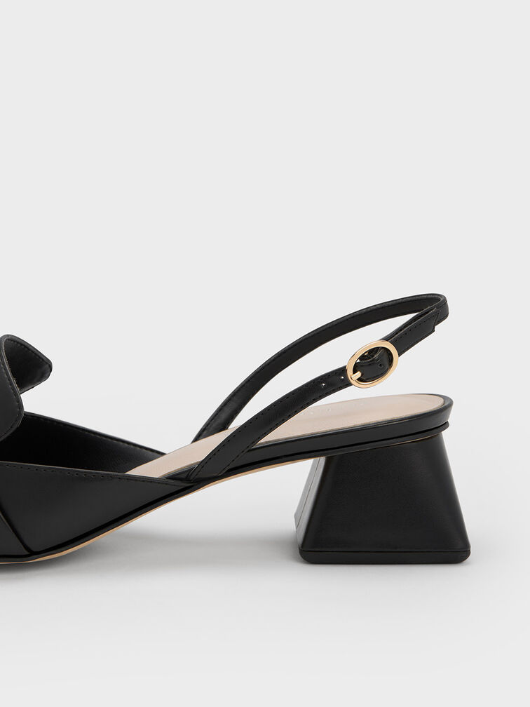 Metallic Bar Slingback Pumps, , hi-res