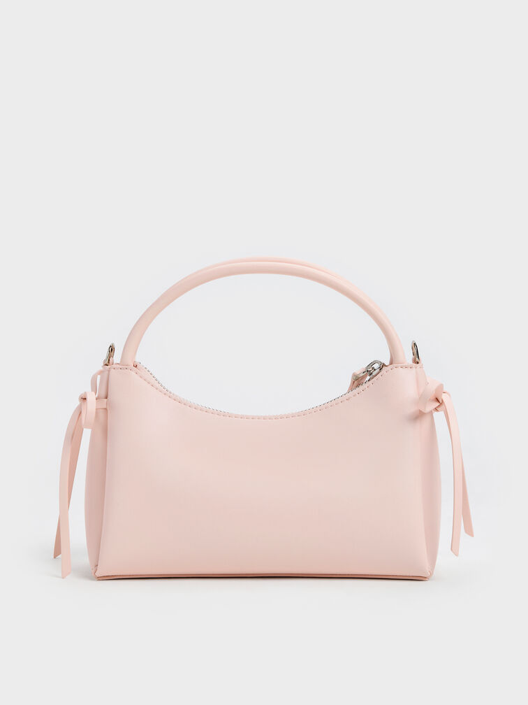 กระเป๋าถือประดับโบว์รุ่น Hazel, สีซอฟต์พิงค์, hi-res