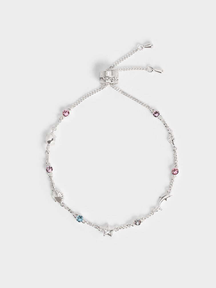 กำไลข้อมือประดับคริสตัลรุ่น Oceana, สีเงิน, hi-res