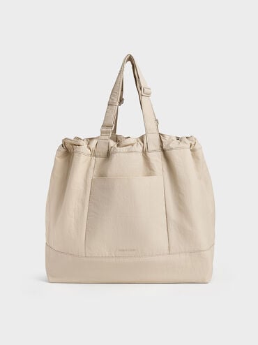 Terra Nylon Reversible Tote Bag, Oat, hi-res