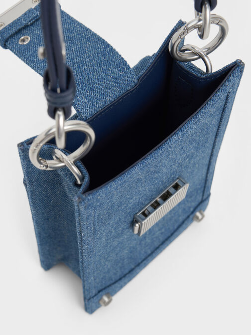 Winslet Denim Belted Phone Pouch, Denim Blue, hi-res