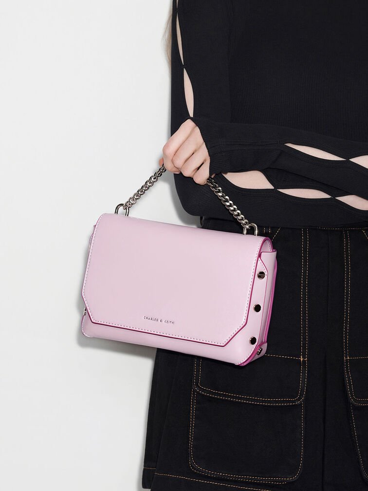 Metallic Accent Front Flap Bag, , hi-res
