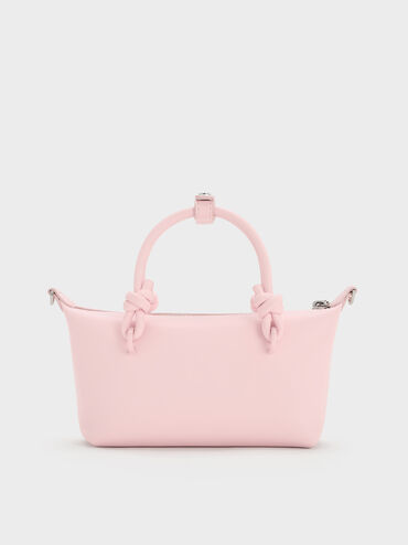 กระเป๋าโท้ทหูจับแบบปมรุ่น Sammie, สีคอตตอนแคนดี้พิงค์, hi-res