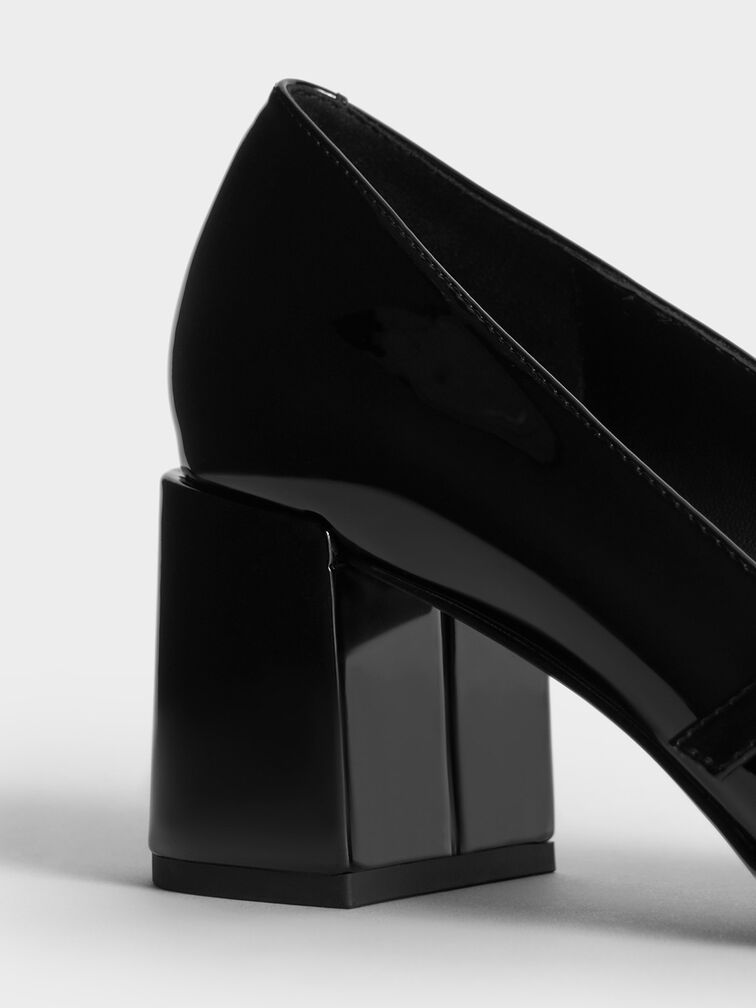 Patent Crystal-Embellished Mary Jane Pumps, Black Patent, hi-res