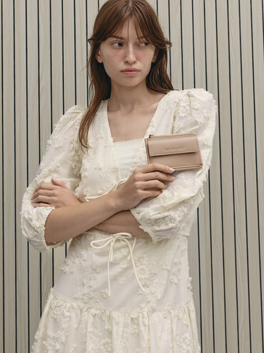 Lyla Front-Pocket Card Holder, Taupe, hi-res
