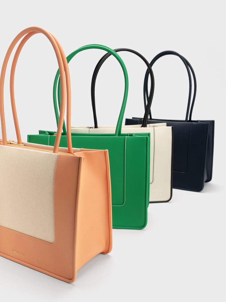 Daylla Canvas Tote Bag, Orange, hi-res