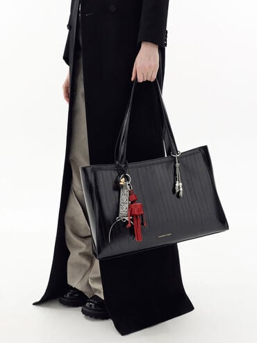 Ivette Woven Robot Bag Charm, Equestrian Red, hi-res