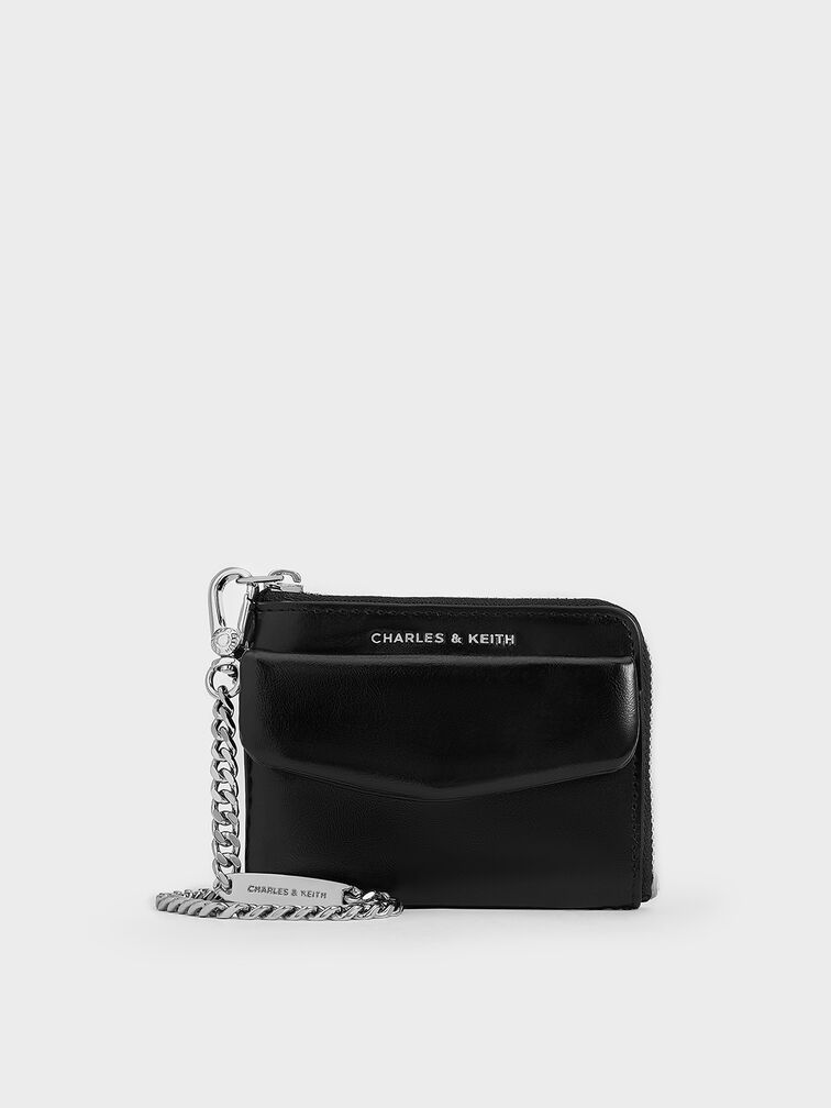 Rachel Front-Pocket Zip-Around Card Holder, Noir, hi-res
