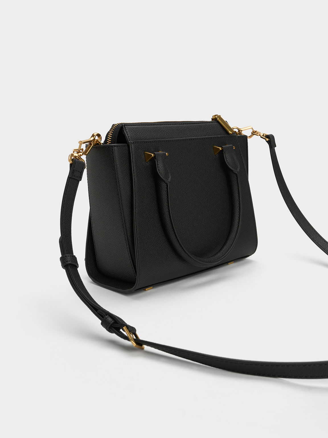 Black Harper Trapeze Tote Bag CHARLES KEITH TH