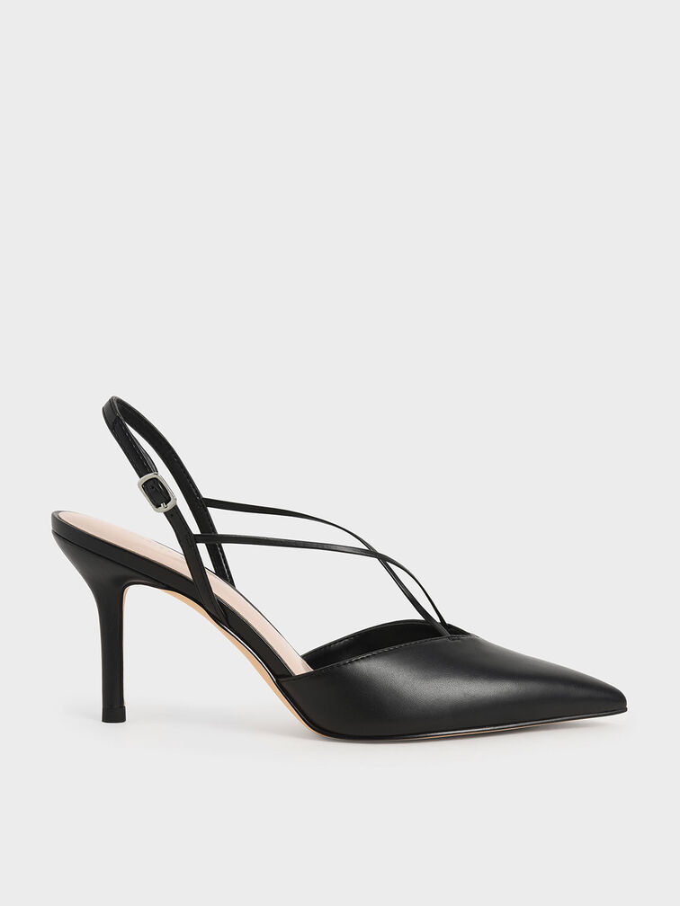Strappy Crossover Slingback Pumps, , hi-res