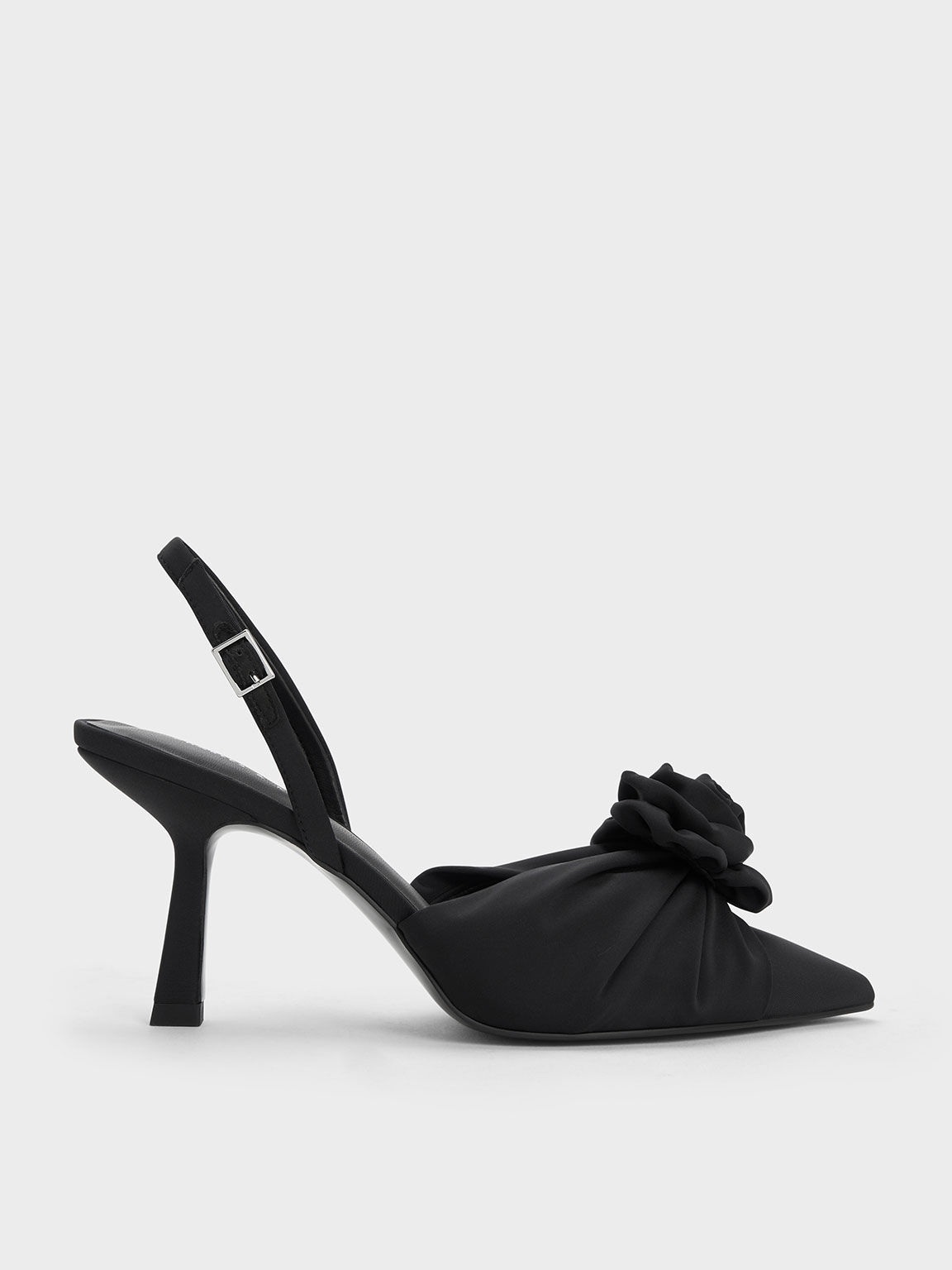Black store flower heels