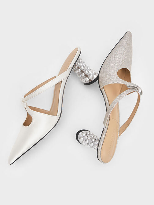 Beaded Heel Bow Mules, , hi-res