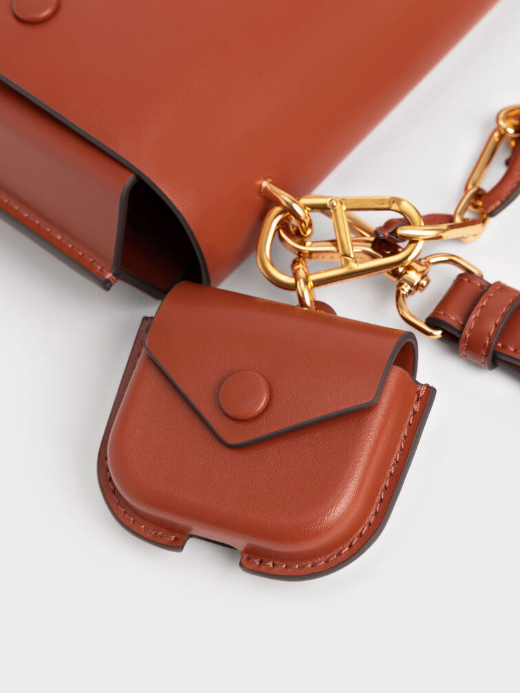 Amber Chain Handle Push-Lock Handbag, , hi-res