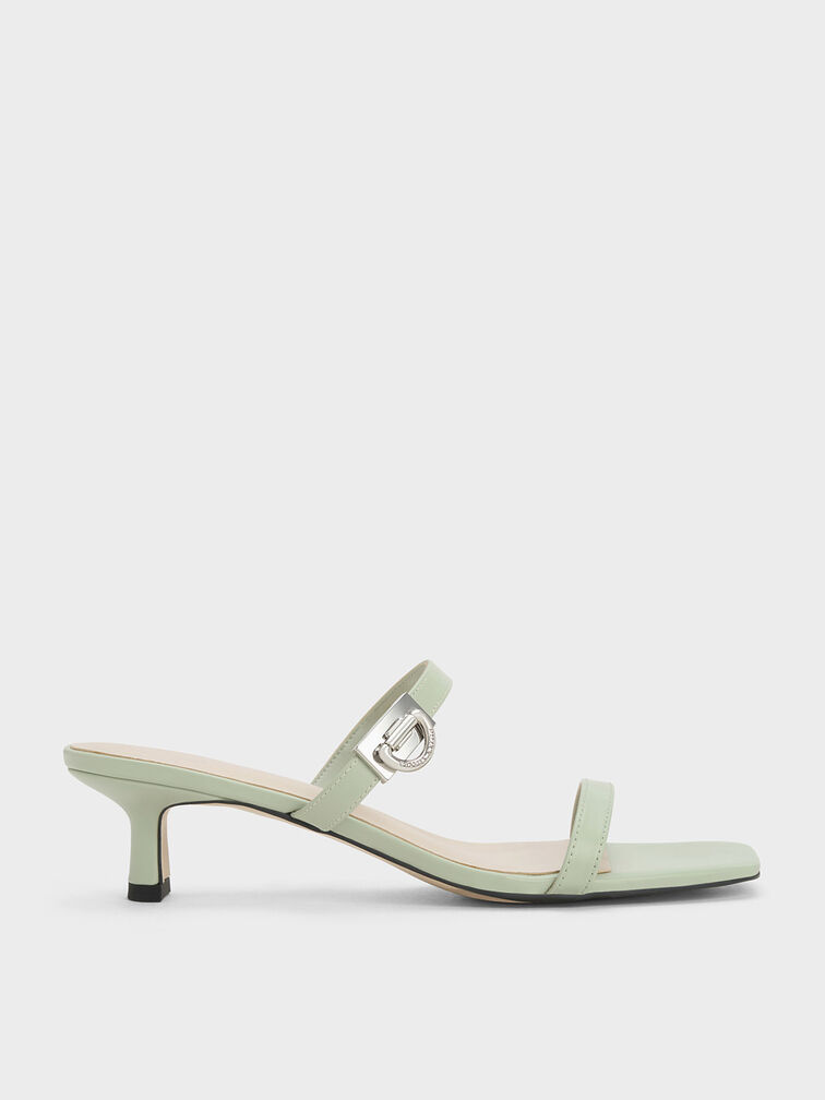 Metallic Accent Double Strap Mules, , hi-res