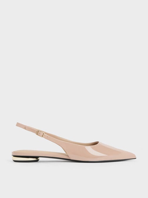 Patent Pointed-Toe Slingback Flats, , hi-res