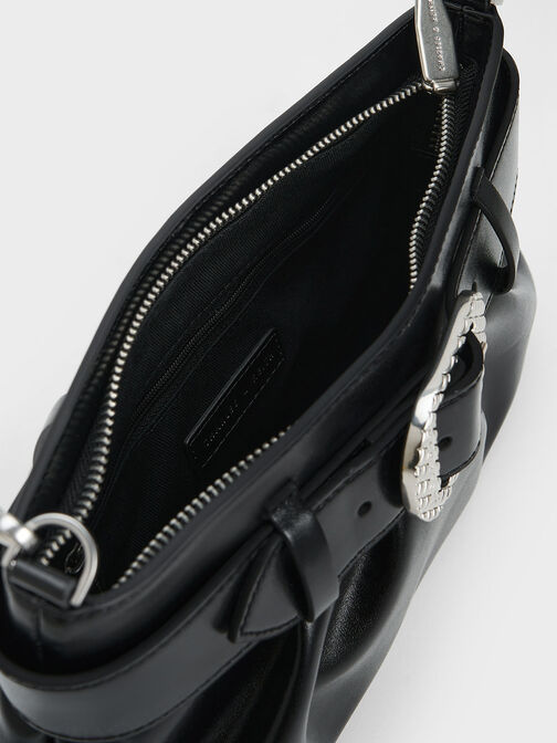 Avis Belted Ruched Shoulder Bag, , hi-res