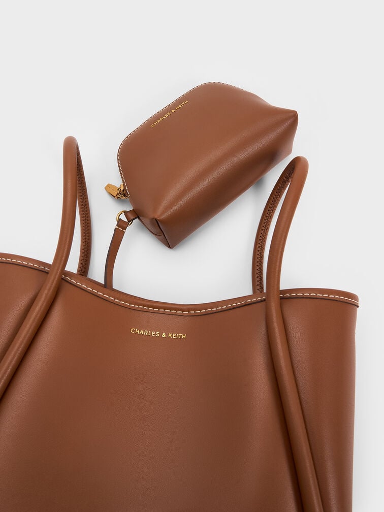 Mini Lyla Tubular Tote Bag, Chocolate, hi-res