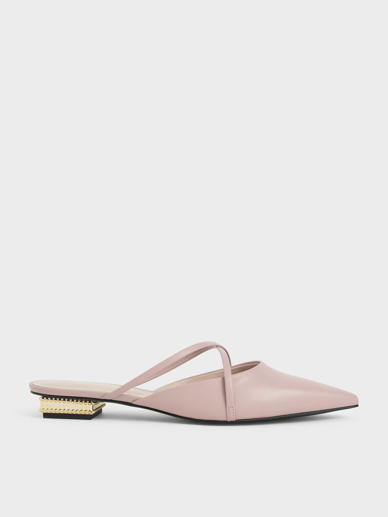 Pointed Toe Cross Strap Mules, , hi-res