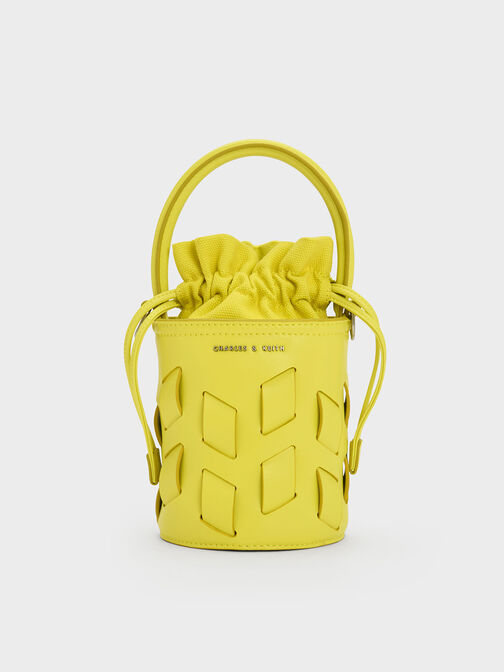 Canvas Panelled Bucket Bag, , hi-res