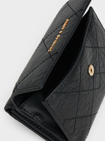 Duo Quilted Fold-Over Wallet, Black, hi-res