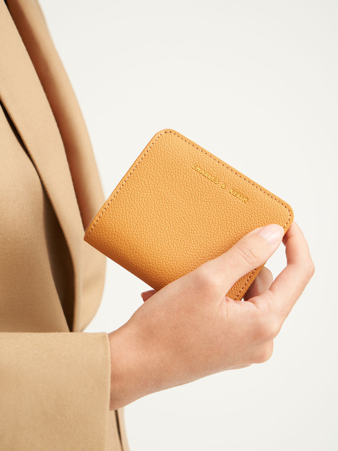 Orange Snap Button Card Holder - CHARLES & KEITH TH