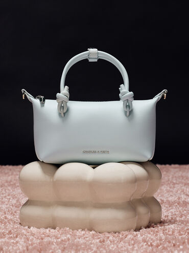 กระเป๋าโท้ทหูจับแบบปมรุ่น Sammie, สีซีซอลต์บลู, hi-res