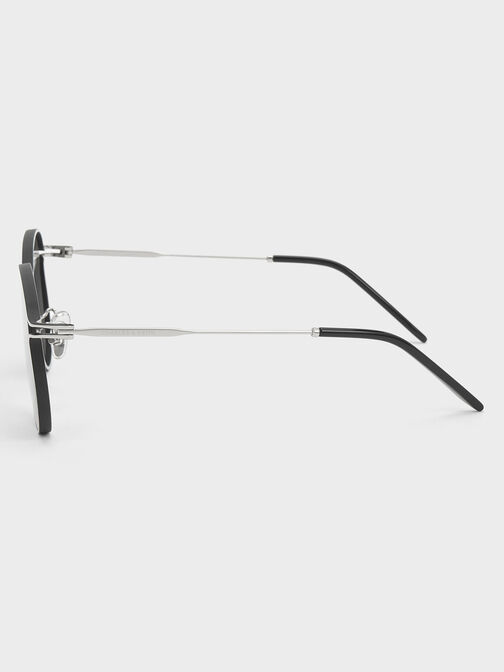 Metallic Accent Aviator Sunglasses, , hi-res