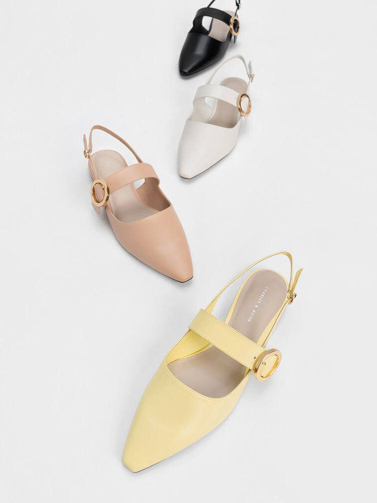 Buckled Strap Slingback Flats, , hi-res