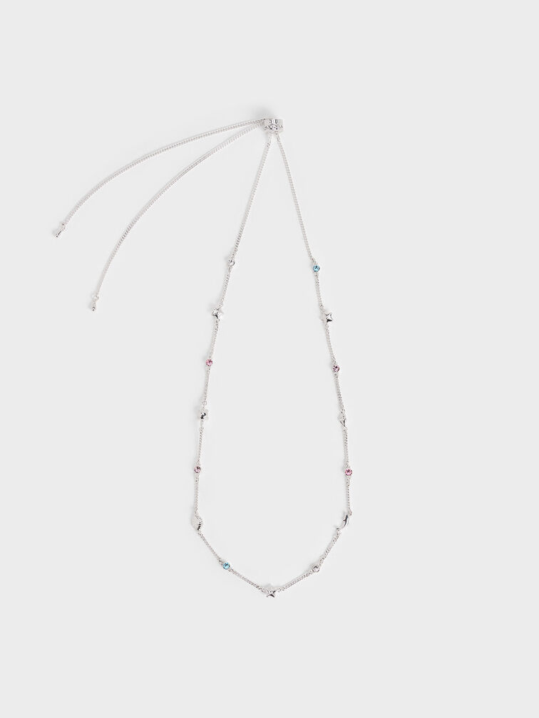 Oceana Crystal Necklace, Silver, hi-res