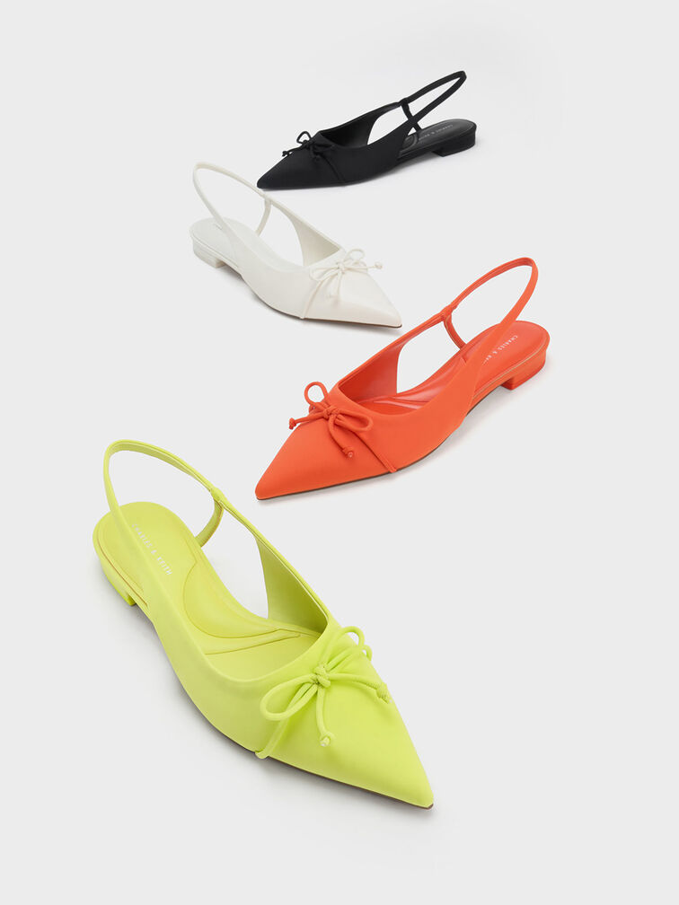 Bow Pointed-Toe Slingback Ballerinas, , hi-res