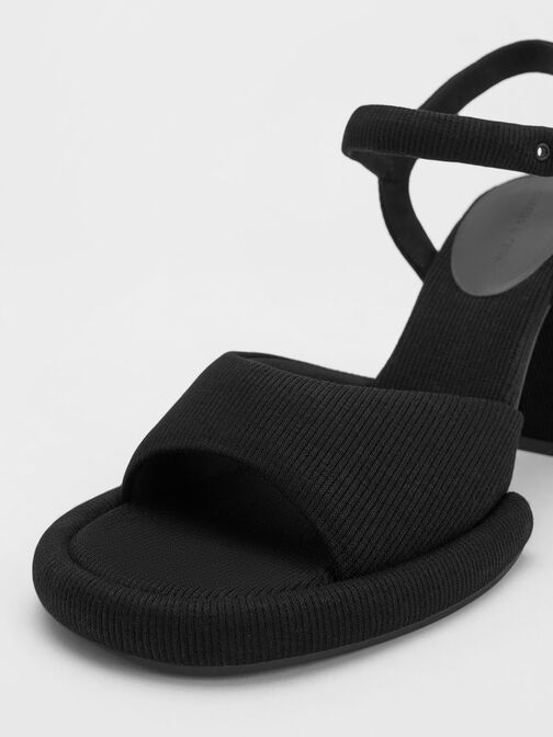 Sinead Woven Trapeze Heel Buckled Sandals, , hi-res