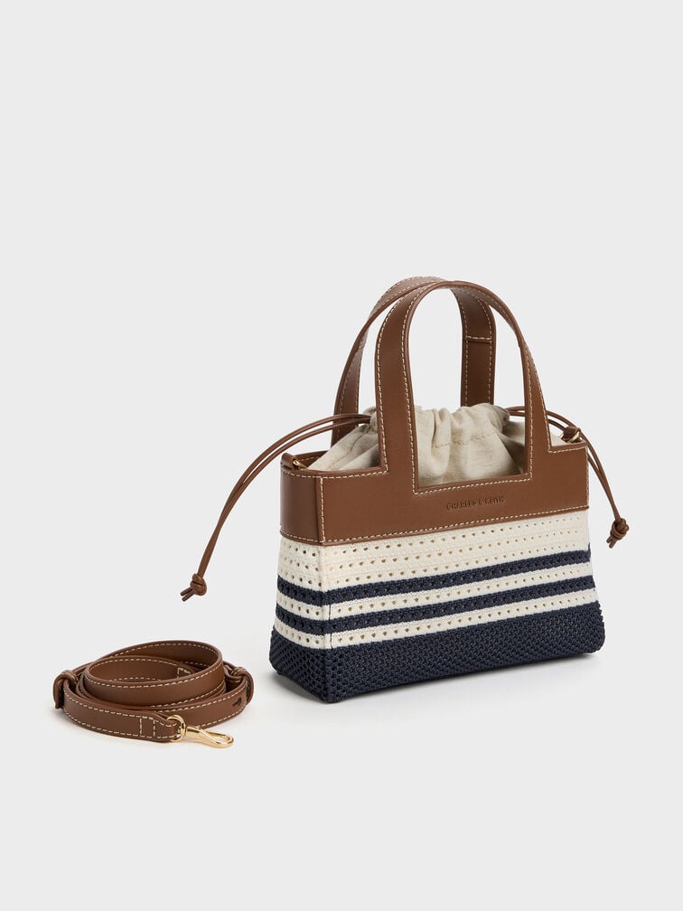Girls' Ida Striped Knitted Mini Bag, Multi, hi-res