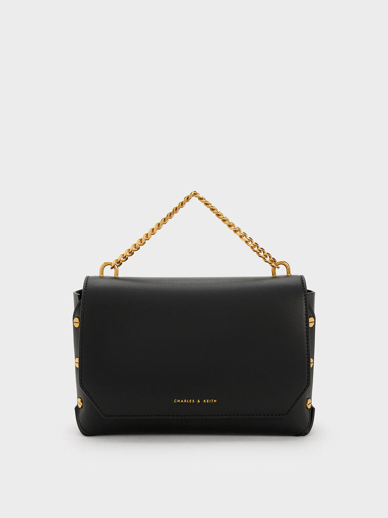 Metallic Accent Front Flap Bag, , hi-res