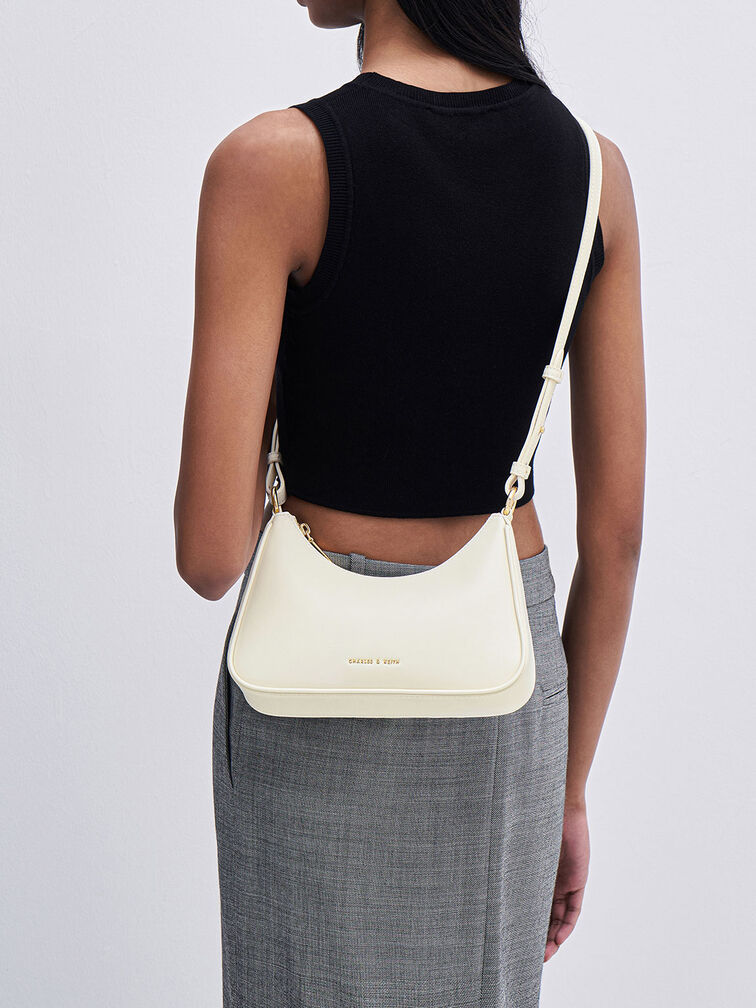 Lane Lock & Key Chain Handle Trapeze Bag, Cream, hi-res